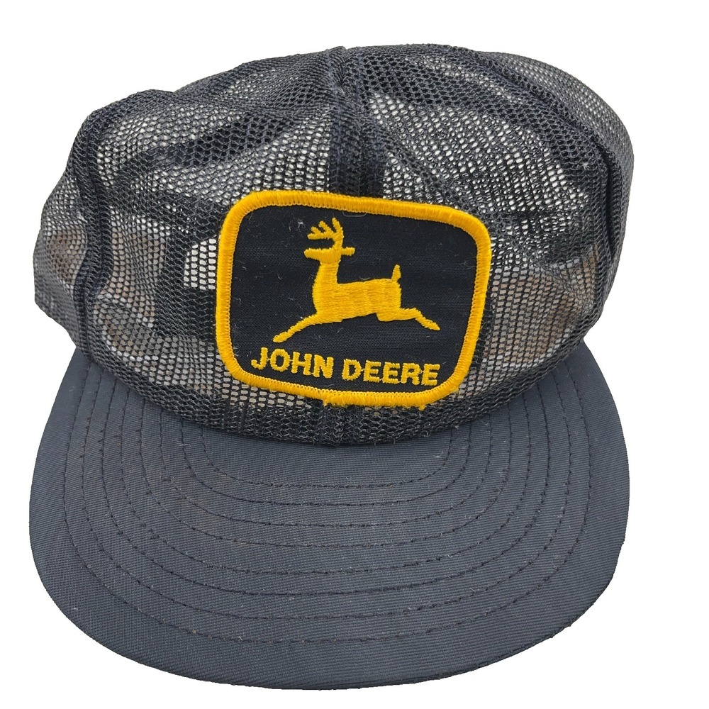 Vintage John Deere Trucker Hat Cap Full Mesh Louisville MFG USA 80s USA Patch